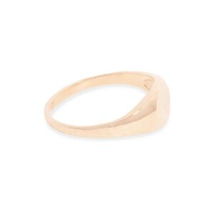 Solid Gold Mini Pinky Signet Ring Stone and Strand